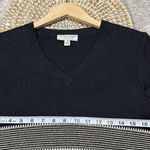 St. John  Sport Wool Blend Santana Knit V-Neck Sweater Shortsleeve Striped Size P Photo 9