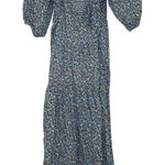 Old Navy Floral Puff Sleeve Smocked Midi Wrap Dress Women's Small boho cottage Photo 0