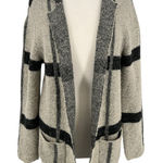 Joseph A  Open Front Plaid Cardigan Sweater Beige Black Size Medium Photo 0
