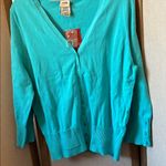 Faded Glory  turquoise Cardigan Sweater xl NWT Photo 0