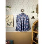 We The Free  Seeking Starlight Plaid Cotton Gauze Chambray Shirt - Size - Small Photo 3