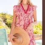 Poupette St. Barth  Sasha Mini Dress Pink
Floral Ruffle Dress Size medium Photo 0