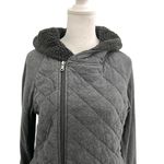 UGG  Quilted Full Zip Hoodie Sweatshirt Jacket Thumbholes Cozy Gray size Small Photo 3