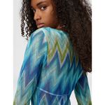 Missoni Long Sleeve Dress in Blue & Green 36 Womens Cover Up Tunic Top Photo 10