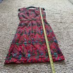 VTG Women’s 1960’s A Line Pencil Skirt Dress Red & Blue Embroidered Size 10 Photo 6