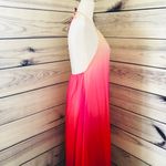 Colorful Ombré Backless Pleated Maxi Dress Pink Photo 3