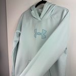 Under Armour  Womens Storm UA Logo Pullover Hoodie Sz Large Light Blue Fleece Photo 5
