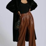 Avec Les Filles NWT Wide Leg Faux-Ever Leather™ Pleated Pants Small, SIENNA Photo 0