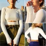 FP Movement Cut It Out Long Sleeve Top free people ribbed tee workout cropped White Photo 1