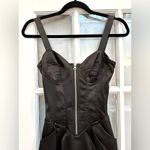 Betsey Johnson Vintage Y2K Black Satin Corset Front Zip Mini Dress Size 2 XS Photo 1