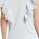 Rachel Parcell Eyelet Ruffle Detail Top Blue XL Photo 1