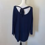 Amazon Inextenso Navy blue open back tie long sleeve top Photo 3