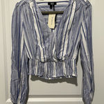 Paige Women's Naja Top - Ivory/Ultramarine - Size XS - NWT Photo 0