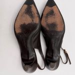 Salvatore Ferragamo  Acribia Slingback Kitten Heels Chocolate Brown Gold 7.5 Photo 3