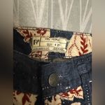 Free People NWT Blue and Red Corduroy Floral Jeans size 25 Photo 4