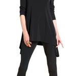 Clara Sun Woo Black Cold Shoulder Long Sleeve Asymmetric Hem Tunic Top XS Photo 0