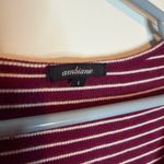 Ambiance Burgundy and White Striped Shirt Red Size L Photo 2