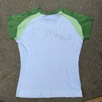Nike Y2K 90s  women’s babydoll tshirt green white logo gray tag size LARGE Photo 1