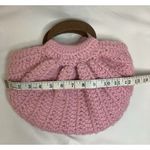 Crocheted Purse Cottage Coquette Pink Barbie Bella Handmade Cloth Floral Liner Photo 2