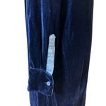 CP Shades  S Blue Velvet Tunic Shirt Dress Long Sleeve Button Down Silk Rayon EUC Photo 2