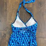 Athleta Blue Tie-Dye Halter Tankini Top Photo 4