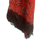 Cinq à Sept Cinq a Sept Jemma Red Floral Print Long Sleeve V-Neck Peplum Silk Top Size Small Photo 4