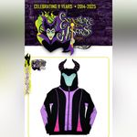 Disney Villains Maleficent 2-Pocket Black Purple Zip-Up Hoodie w/Horns EUC Jrs S Photo 15