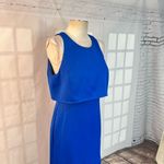Nicole Miller  Royal Blue Satin Sleeveless Flounce Formal Gown Size 8 Photo 3