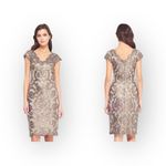 Tadashi Shoji new  𒀭 Paillette Embroidery Lace Cocktail Dress 𒀭Smoke Pearl 𒀭2 Photo 14