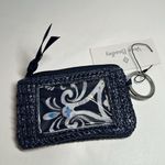 Vera Bradley  Straw Zip ID Case - Steel Blue Medallion #71 Photo 3