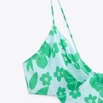 ZARA NEW  SATIN EFFECT CUT OUT DRESS GREEN‎ WOMENS SIZE M V NECK MIDI STRAP Photo 5