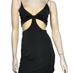 Alice + Olivia  Women’s Size 6 Black Havana Cut Out Spaghetti Strap Mini Dress Photo 2