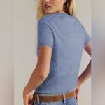 Fuzzy Cropped Sweater Short Sleeve Oversized Soft Furry Comfy Knit Top Sz Small Blue Photo 2