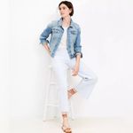 Loft Denim Trucker Jacket in Light Mid Indigo Wash Photo 1