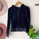 Juicy Couture  Black‎ Velour Bling Zip Hoodie From 2012 Made In U.S. SIZE MEDIUM Photo 2