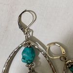 Sterling Silver, Turquoise Dangling Butterfly Drop Earrings Silver Photo 2