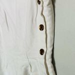 Habitual Women's White Wide Legged Cropped Pockets Zip Up Back Jumpsuit Size 4 Photo 5