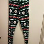 Joyland Womens Leggings M Medium Christmas Print On Black Waist 28” 30” NWT Red Photo 4