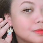 14K 14KT 585 Yellow Gold Ladies Oval Slab? Earrings Photo 10