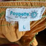 Poupette St Barth Boho Embroidered Off Shoulder Mini Dress Mustard Yellow Size L Gold Size L Photo 7