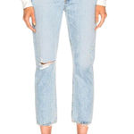 AGOLDE  Riley High Rise Distressed Light Wash Denim Straight Crop‎ Jeans Size 31 Photo 0