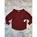 Free People NWT!  Oversized OG Long Sleeve Top in Cherry Cola XS Photo 1