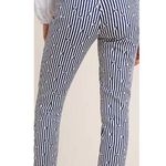 Anthropologie womens size 10 medium essential slim blue white stripe trouser pan Photo 3