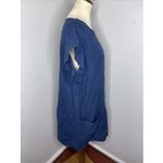Bryn Walker  Blue Linen Short Sleeve Shift Dress Lagenlook Medium M Photo 3