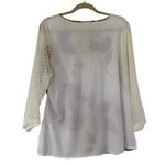 Van Heusen White Floral Shirt Women Top Size XL | 14-17 Photo 1