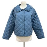 LC Lauren Conrad Lauren Conrad Ruffle Quilted Jacket in Rendez Blue NWT Size XXL Photo 2