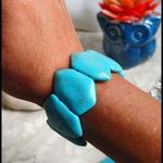 Boho Turquoise Crackle Stone Necklace Set Blue Photo 5