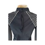 All In Motion Rash Guard, Mock Neck, Long Sleeve. Black w/ White Stripes. Size M Photo 7