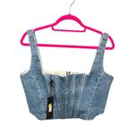 Gianni Bini  Top Michelle Corset Womens 12 Blue Jean Denim Festival Party Rodeo Photo 1