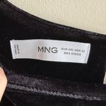 Mango  Ruched Long Sleeve Velvet Dress, Black, Size 22 Photo 6